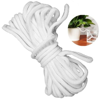 Selbstbewässerung Docht,15m 6mm Bewässerungsseil Kapillardochtschnur Tropfbewässerung Seil selbstbewässernder,für DIY Urlaub Zimmerpflanzen Selbstbewässernde Topfpflanze