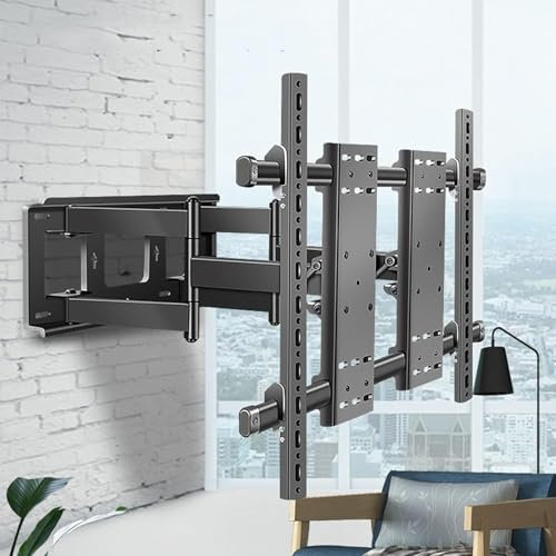 HGOuhK Soporte de TV Soporte de Montaje en Pared for TV - Soporte de Montaje for TV Doble Giro articulado Inclinación 6 Brazos, for la mayoría de televisores Planos LED/4K de 70-120 Pulgadas Soportes