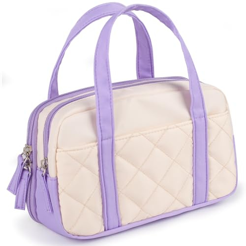 Bunnychic Estuche Niñas 2 Compartimentos, Grande Lápices con Asa Escolar | Estuche Lápices Acolchado Estético, 2 Compartimentos, Gran Capacidad Chicas Adolescentes, Ideal para Universidad y Clases