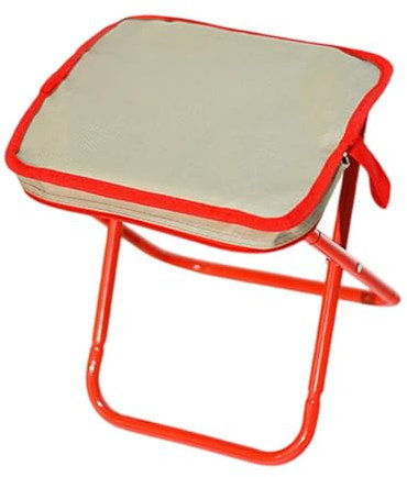 rockible Campinghocker, Tragbarer Klapphocker, Gefaltete Reißverschlusshandtasche Kompakte Outdoor Fußschemel, Klappstuhl für Gartengrüße, Khaki Rot