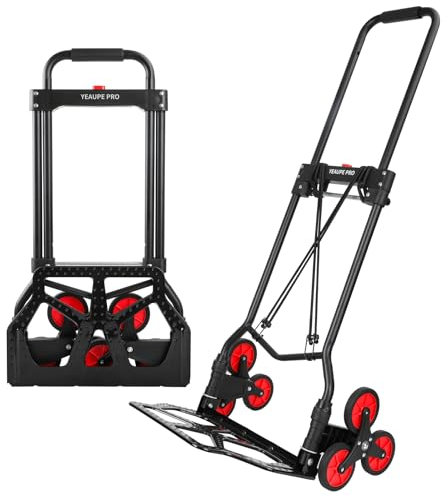 Carrello pieghevole in lega di acciaio con ruote, 100 kg, manico esteso da 110 cm, multiuso con corda elastica, per salire le scale, negozi, ufficio, casa, giardino
