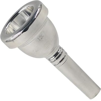 AUXBC 12C Silver Plated Trombone Mouthpiece, Baritone and Euphonium Mouthpiece, Ideal for Students, Beginner and Professionals