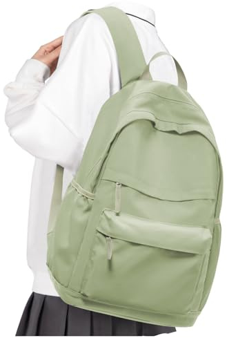 VGCUB Schulrucksack Teenager Mädchen Schultasche Wasserdichter Leichter Rucksack Damen für Die Schule Teenager Mädchen Jungen School Bag Womens Backpack Casual Daypacks Aesthetic Grün
