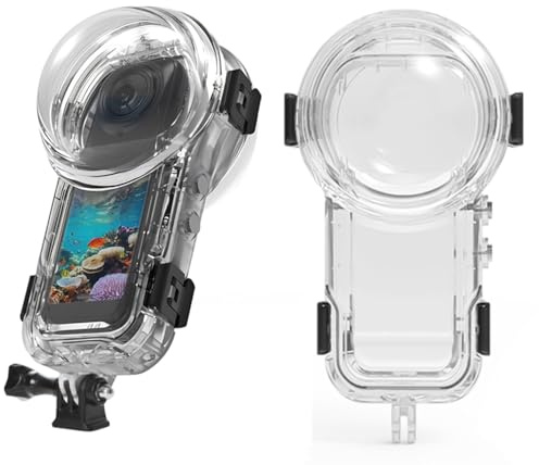 Custodia impermeabile da 60 m per Insta360 X5, custodia per riprese subacquee invisibili, custodia protettiva con adattatore di montaggio, accessori per fotocamera sportiva X5