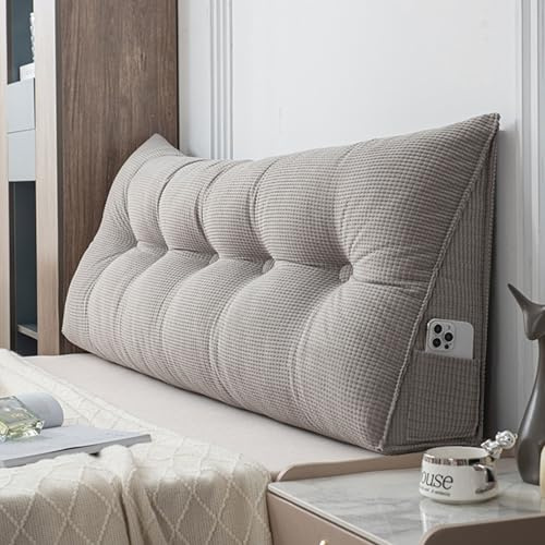 Oreiller en velours de maïs pour tête de lit King Size, Queen et double, coussin de dossier pour lit, canapé, lecture, coussin de tête de lit cale, dos triangulaire, soutien lombaire (taille : 100 x