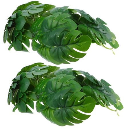 Gatuida 2 Pièces Vignes Monstera Artificielles Légères et Résistantes Décoration Murale Suspendue Feuillage Vert Réaliste pour Intérieur Extérieur Mariage Maison Bureau