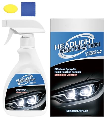 Kit di Ripristino Fari Auto | Kit per la Riparazione dei Fari,Spray Ristrutturante con Spugna e Asciugamano per Manutenzione Auto Detailing Veicoli Guida Notturna - Per Manutenzione Dei Veicoli Camion