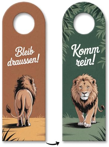 Bleib draußen! Komm rein! Löwe Türhänger Lustiger Türanhänger mit Löwenmotiv für Kinderzimmer