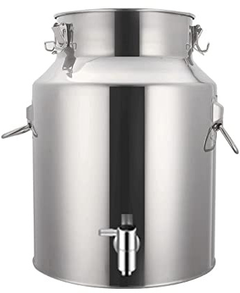 Stainless Steel Milk Can & Wine Pail - Heavy Duty 5L/9L/14L Transport Bucket with Sealed Lid for Dairy Wine & Liquid Storage - Churn Canister & Jug