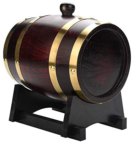 Generic Barril de Vino de Roble Vintage de 1,5 L, Grifo de Madera Hecho a Mano, Almacenamiento Probado a Presión para Whisky, Brandy, Tequila para Decoración de Fiesta en Casa, Bar