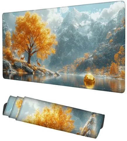Alfombrilla Ratón Árboles Mouse Pad 1200x600x3mm Alfombrilla Gaming Paisaje Desk Mat, Protector Escritorio, Accesorios Gaming, Mejora Precisión y Velocidad, para PC Gamer, Portátil, Oficina, f-386
