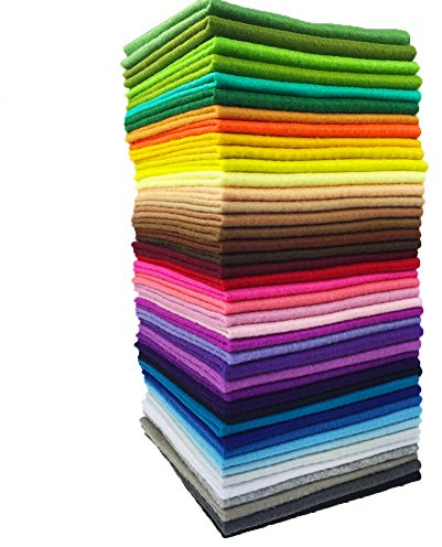 flic-flac 42pcs 1.4mm Soft Thick Felt Fabric Sheet Assorted Color Felt Pack DIY Craft Sewing Squares Nonwoven Patchwork (20 x 30 cm)