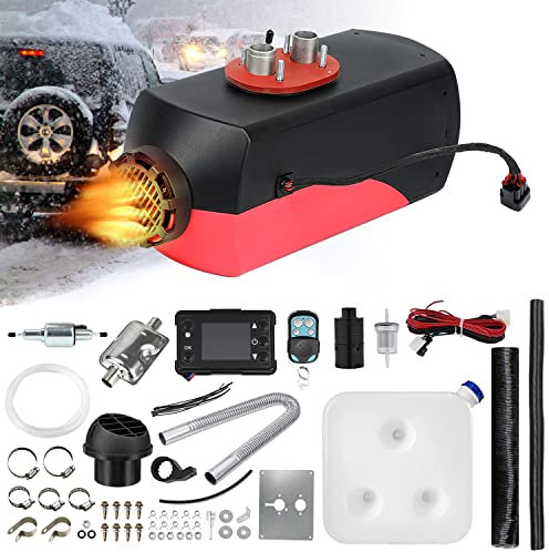 Triclicks 12V 5KW Air Diesel Heater Parking Heater Diesel Night Heater with Silencer LCD Switch Remote Control 10L Tank For Truck, Boat, Car Trailer, Motorhomes, Campervans (Color A)