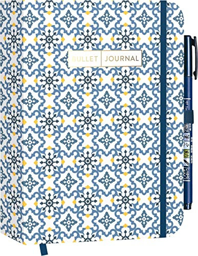 Pocket Bullet Journal Dream of Marocco mit Original Tombow Brush Pen Fudenosuke in schwarz: Mit Punkteraster, Seiten für Index, Key und Future Log ... Stiftehalter und praktischem Verschlussband