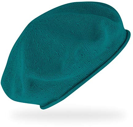 fiebig Feinstrickbaske mit Rollrand | Barett in OneSize aus Baumwolle | Leichte Wollbaske in vielen Farben