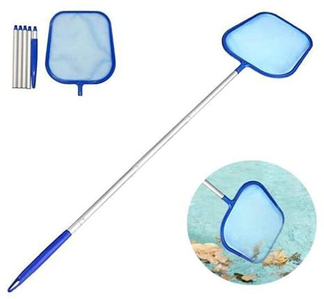KEAIDO Schwimmbadkescher mit Teleskopstange, feines Netz, tiefer Beutel, Auffangbehälter, Poolrechen, Laubkescher, Whirlpool, Spa, Teich, Brunnen im Fluss über dem Boden, Schwimmbad, Reinigungszubehör
