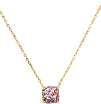 kate spade new york Mini Small Square Pendant, Multi Glitter, One Size