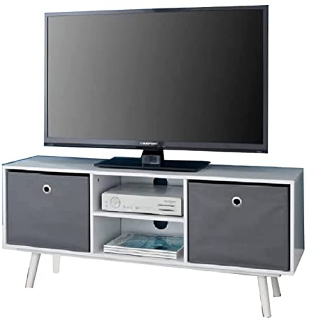 spot on dealz® TV Unit Wide 2 Shelves tv Cabinets for Living Room Table tv Stand Cabinet Wooden Media Units with Storage Cupboards Shelving Unit Display Furniture