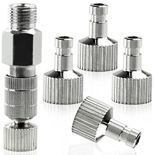 Airbrush Schnellspannkupplung Trennadapter Kit, 5-teiliges 1/8 Zoll weibliche Anschlüsse und männliche Adapter mit Einstellsteuerventil für Luftkompressor und Airbrushschlauch