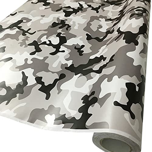 Cozylkx Camouflage Vinyl Car Wrap 3D Kohlefaser Vinylfolie 58 cm × 150 cm Selbstklebende wasserdichte DIY-Folie
