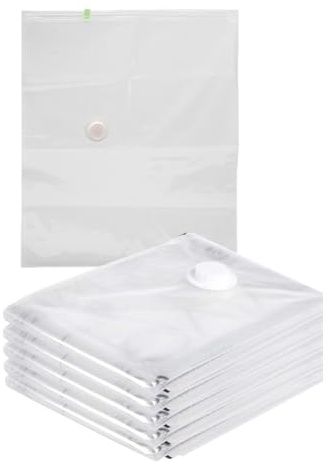 6 bolsas de vacío transparentes para ropa y edredones (50 x 60 cm)
