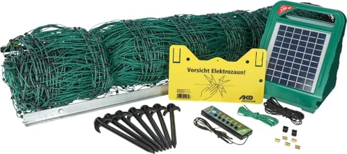 Ako Fencing Nätset För Fjäderfä 50 M, Grönt Inkl. Solcellsenhet S250+ Tillbehör