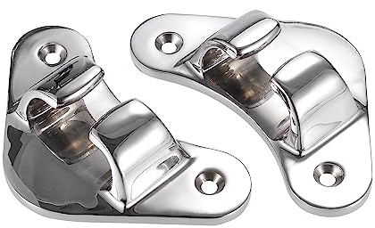 X AUTOHAUX Passacavo per barca, dritto, in acciaio inox, 2 pezzi, color argento