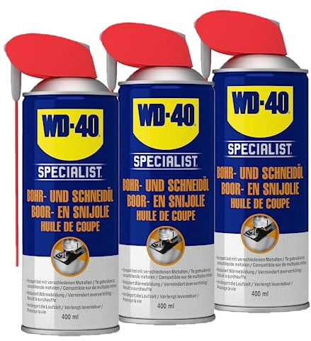 WD-40 Specialist Bohr- und Schneidöl 3x400 ml | Schmiermittel, reduziert Werkzeug Verschleiß