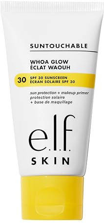 e.l.f. SKIN Suntouchable Whoa Glow LSF 30, Leichter Sonnenschutz & Grundierung Für Ein Strahlendes Finish, Hergestellt Mit Hyaluronsäure, Vegan & Tierversuchsfrei, Verpackung Kann Variieren, Sunlight