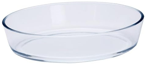 BESTonZON 1 Pc Pirofila in Vetro Teglia in Vetro Tortiera Da Forno Teglia Da Forno in Vetro Piatto Di Torta Di Vetro Chiaro Piatti Per Cene a Base Di Snack Piatto Da Dessert Ovale Cena, 1555A04YJAN6