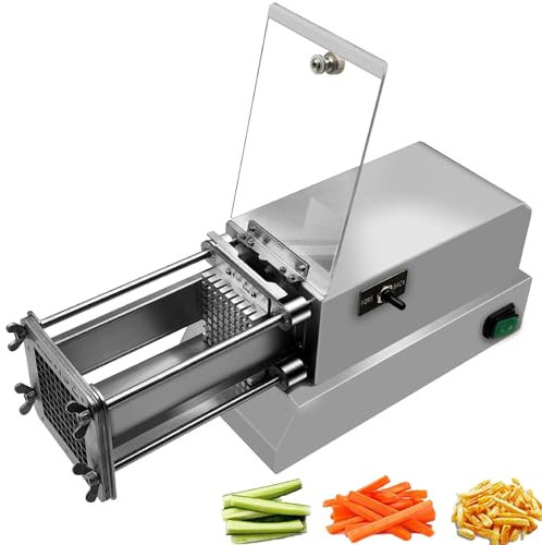 WuDLi 200w Electric French Fry Cutter,Stainless Steel Potato Cutter with 8/10/12mm Blade,Potato Tower Machine, for Commercial, Home and Cucumbers, Carrots, Sweet Potatoes