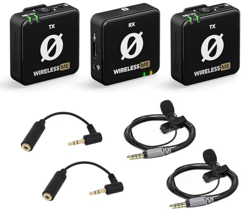 Rode Wireless ME Dual Mikrofon Funksystem + 2X Smartlav+ Ansteckmikrofon + 2X keepdrum ADP03 Adapter
