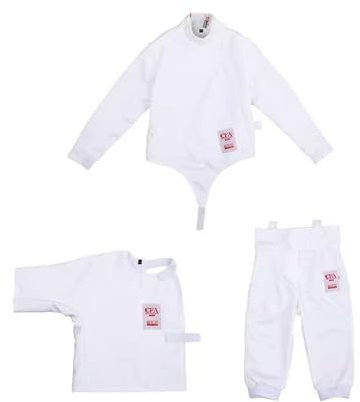 KXJPIZIYB 3-teiliger Professioneller Fechtanzug, 350N Fechtuniform, für Tägliches Florett-/Degen-/Säbeltraining, Rechte Hand(38#)