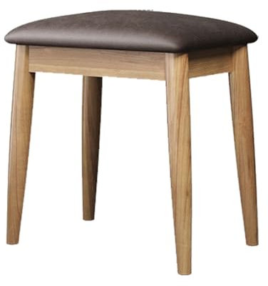 Moderner stapelbarer Ankleidehocker, rückenfreier Esszimmerhocker, Barhocker mit Beinen aus Massivholz, gepolsterte Hocker aus PU-Leder, Küchenstühle für Esszimmer, Party, Wohnzimmer, Klassenzimmer