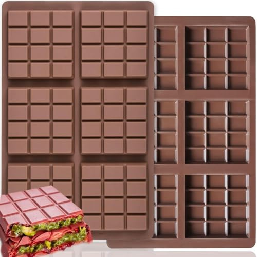 2 Pièces Moule Chocolat, Moule Silicone Tablette Profond | Facile À Démouler, Antiadhésif, Sans BPA, Chocolats Maison Pralines Bonbon