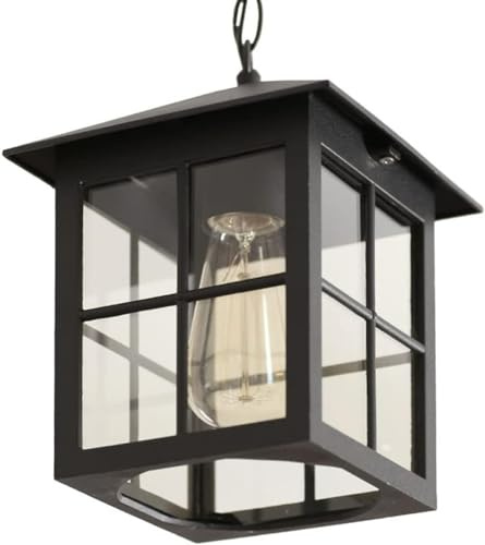 Lámpara colgante moderna de cristal resistente a la lluvia para exteriores, lámpara colgante impermeable, lámpara colgante E27 de 1 luz para exteriores, luminaria suspendida, iluminación par