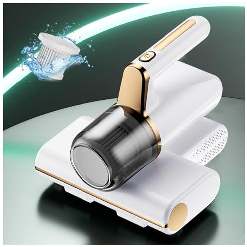 LVSHUOHC Aspirador De áCaros del Polvo, Elimina El 99,9% De AléRgenos Y áCaros del Polvo Aspirador Colchones VibracióN De Alta Frecuencia, IluminacióN Ultravioleta Aspirador De Acaros,White