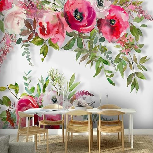 Tzxztt Einfache Rosa Blume Moderne 3D Tapete Geprägte Seide Neutrale Töne Material Ideal Für Wohnzimmer Schlafzimmer-200cm×140cm