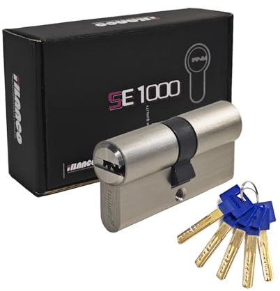 HEXIHER Cilindro di chiusura massiccio Cilindro 30/30. cilindro serratura Ottone con 5 chiavi - Lunghezza: 60 mm, A:30 B:30 - SE1000