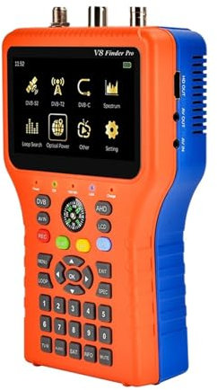 Ricevitore satellitare V8 Finder 2 Pro Meter Rilevatore di segnale satellitare DVB-S2X/S2/S/T2/T/C/ATSC-C H.265 Calcolo automatico angolo per Antenne per Sistemi di Ricezione Remota