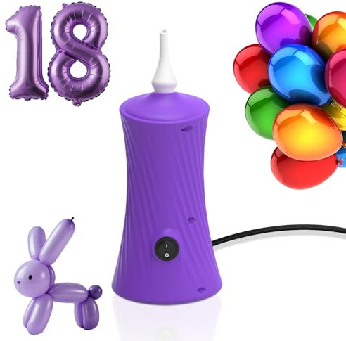 Balloon Pump Electric Balloon Pump, Balloon Blower Machine Portable Long Animal Foil Balloon Pump Blower Machine Purple 110-120V 30W Electric Balloon Pump Inflator for Party/Wedding/Birthday Decor