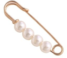 Rockreyoa 10 stycken broscher för kläder pärlor broscher nålar strass säkerhetsnålar konstgjorda pärlor broscher urringningsnålar säkerhetsnål brosch damer brosch strass clip vit #13 (3,8 cm)