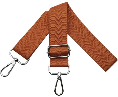 Taschengurte zum Wechseln Verstellbarer Schultergurt für Taschen, Breit 3.8 cm Schulterriemen mit Silber Karabiner Gurt für Damen Handtasche, Crossbody，Orange, U18