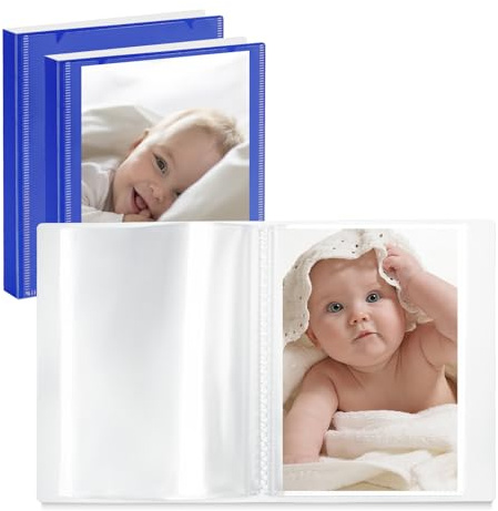 Vienrose Fotoalbum 10x15 3er Set Einsteckalbum 52 Fotos Personalisierbar | Babyalbum, Familienalbum, Hochzeitsalbum, Marineblau, Geschenkidee