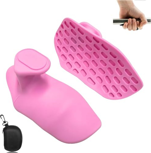 Poignées de Sport en Silicone pour Homme et Femme, Antidérapantes Gants de Gymnastique d'Entraînement avec Sac de Transport, Protection de la Paume pour Entraînement, Soulevé de Terre, Haltères (Rose)