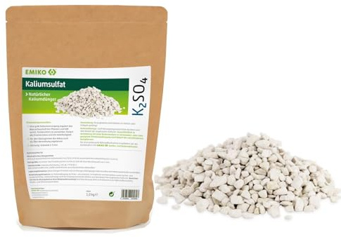 Emiko Kaliumsulfat 1kg I Natürlicher Kaliumdünger I Fördert die Frostresistenz und die Widerstandsfähigkeit gegen Trockenheit
