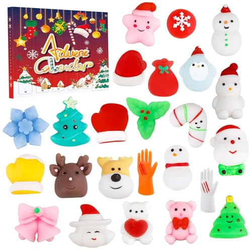 Calendrier de l'Avent 2025, jouets Squish de 24 jours, compte à rebours noël, anti-Stress pour enfants