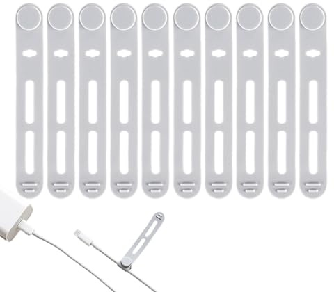 Attaches de en silicone réutilisables – 10 sangles élastiques réglables, contrôle rapide du cordon avec rangement | pour chargeurs de téléphone, fils d'ordinateur portable, écouteurs, banques d'
