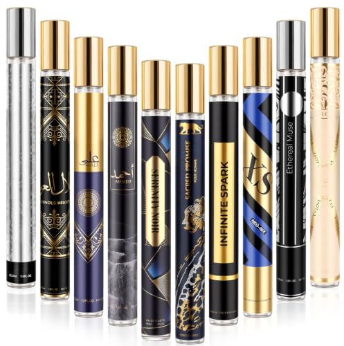 Eau de Cologne pour homme, coffret parfum cadeau homme - 10 flacons 35 ml | mini eau de toilette homme, notes boisées, cuirées, fruitées et florales, pour Noël, la Saint-Valentin ou un anniversaire
