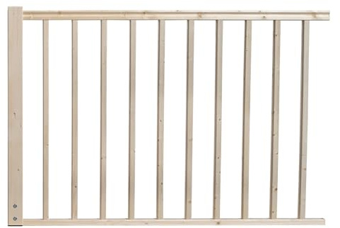 DOLLE Brüstungsgeländer Bausatz 1,5 m – Fichte Premium-Qualität (Fichte, Grundeinheit 1,5m mit 1x Endpfosten)